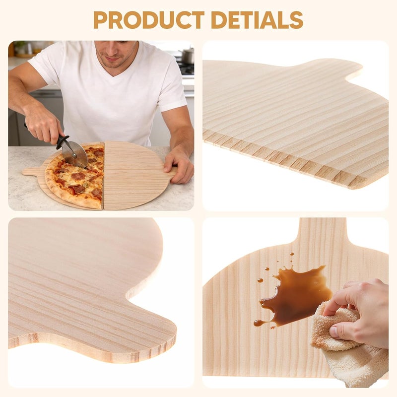 Bothyi 2 Pieces Pizza Peel Pizza Baking Accessories Half Round Baking Tool Solid Wood Pizza Board Pizza Oven Special Tool for Cheese, 28cmx17cmx0.4cm - Image 4